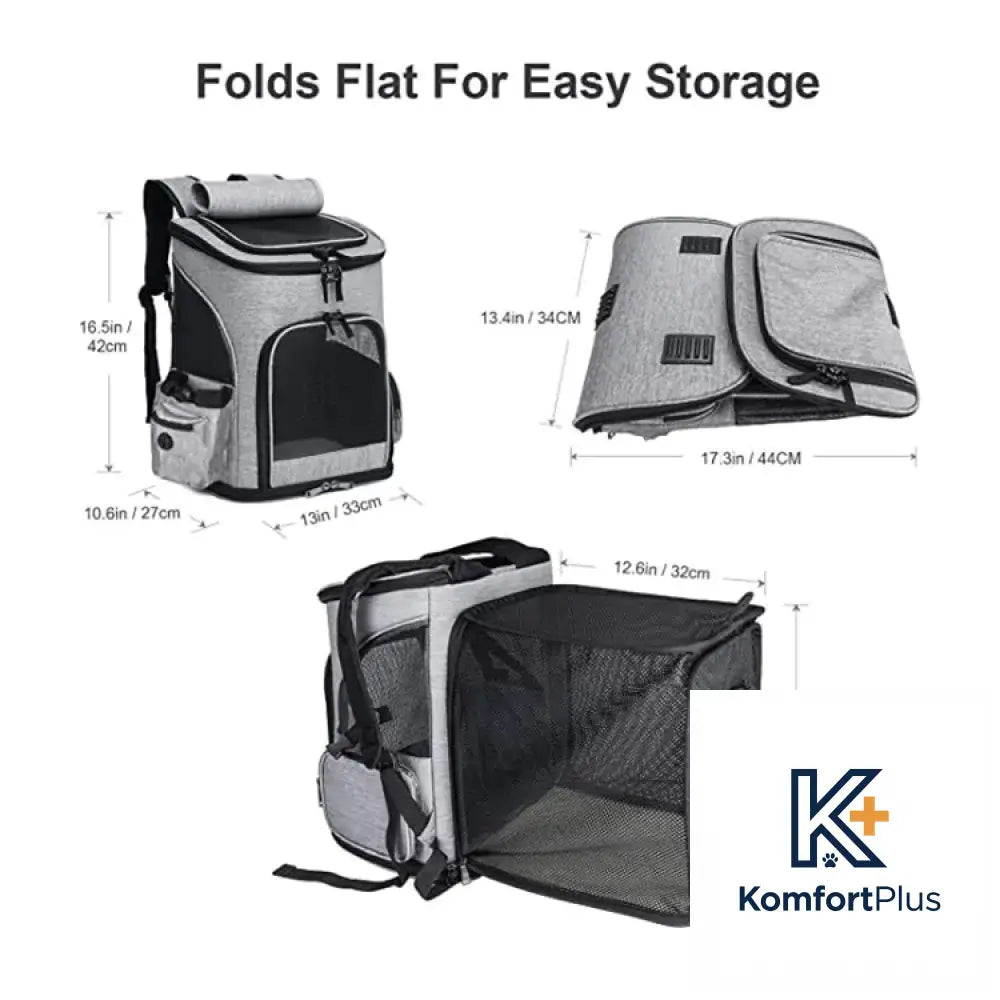Portable Expandable Pet Backpack for Cats and Dogs