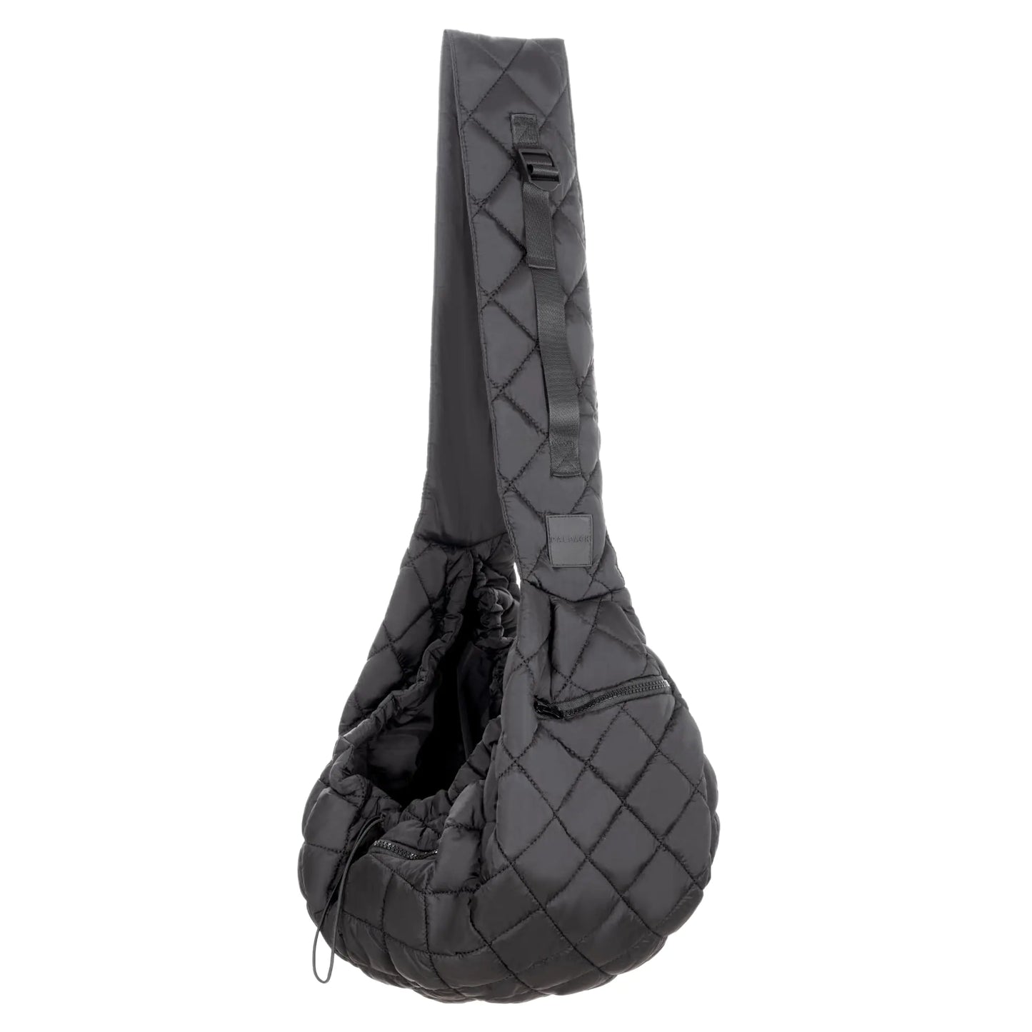 PALPACK Dog and Cat Sling Carrier for Small Medium Puppy & Kitten Carrying Wearable Crossbody Purse Bag with Adjustable Size and Shoulder Strap Safety Clip Two Zip Pockets (Black)