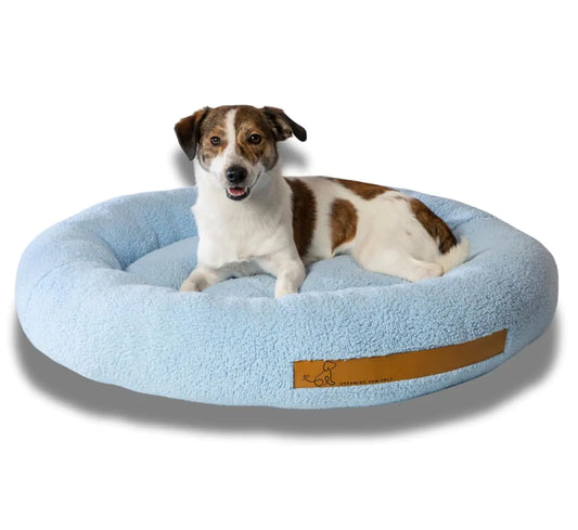 Dreaming Paw-fect. Orthopedic Dog bedsRound Dog Bed Sofa Dog Bed Dog beds & Furniture with Washable Pillow Dog Couch Bed with Anti-Slip Bottom Durable Dog Bed Elevated Dog Bed. Large Dog Bed.