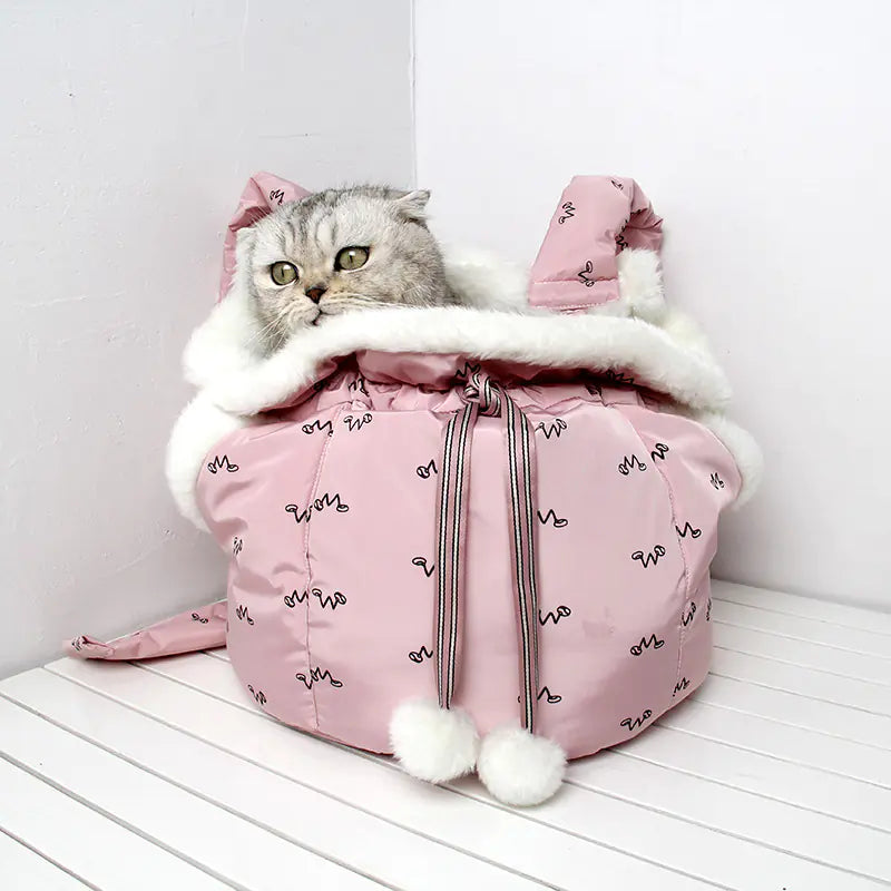 Winterlicher Haustier-Tragerucksack für Katzen und Hunde