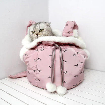 Winterlicher Haustier-Tragerucksack für Katzen und Hunde