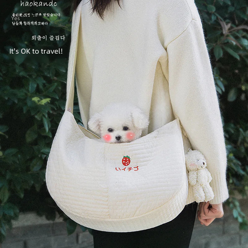 Portable Cat and Dog Backpack Canvas Pet Carrier