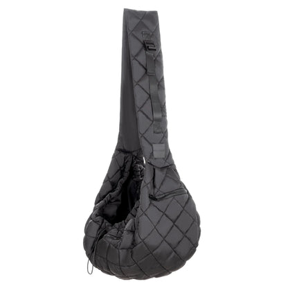 PALPACK Dog and Cat Sling Carrier for Small Medium Puppy & Kitten Carrying Wearable Crossbody Purse Bag with Adjustable Size and Shoulder Strap Safety Clip Two Zip Pockets (Black)