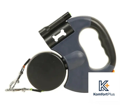 Auto Double Dog Leash Grey