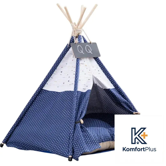 Canvas Pet Tent for Small and Medium Dogs Navy Blue / Without cushions / Small