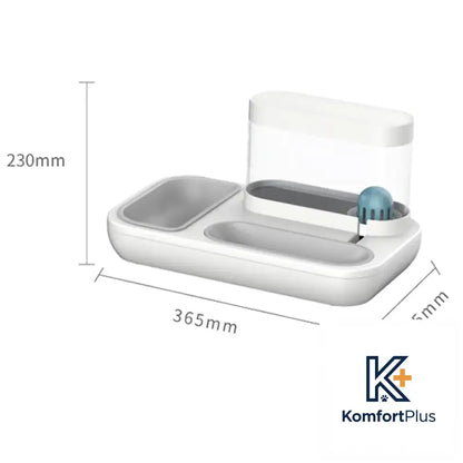 Cat Bowl Set with Neck Protection and Anti-Spill Design