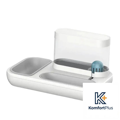 Cat Bowl Set with Neck Protection and Anti-Spill Design Snow Mountain White