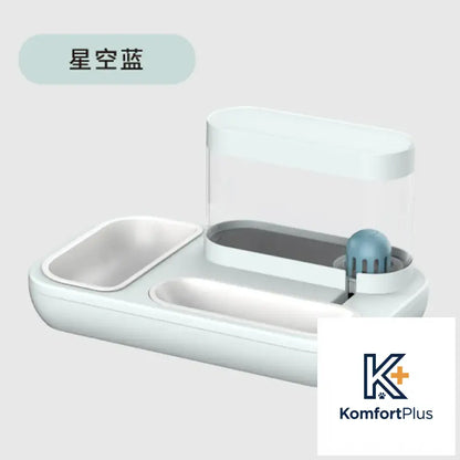 Cat Bowl Set with Neck Protection and Anti-Spill Design Starry blue