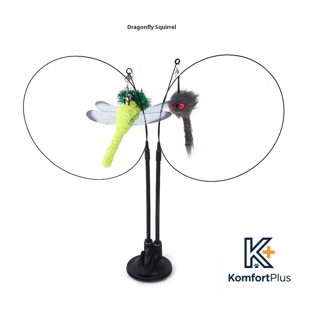 Cat Sucker Teaser Toy Dragonfly Gray Mouse / As Shown