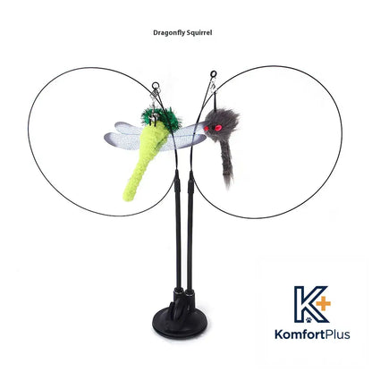 Cat Sucker Teaser Toy Dragonfly Gray Mouse / As Shown