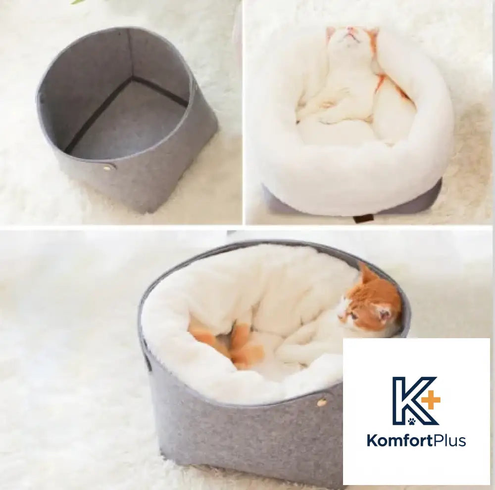 Cozy Pet Bed for Cats and Small Dogs in Winter Design