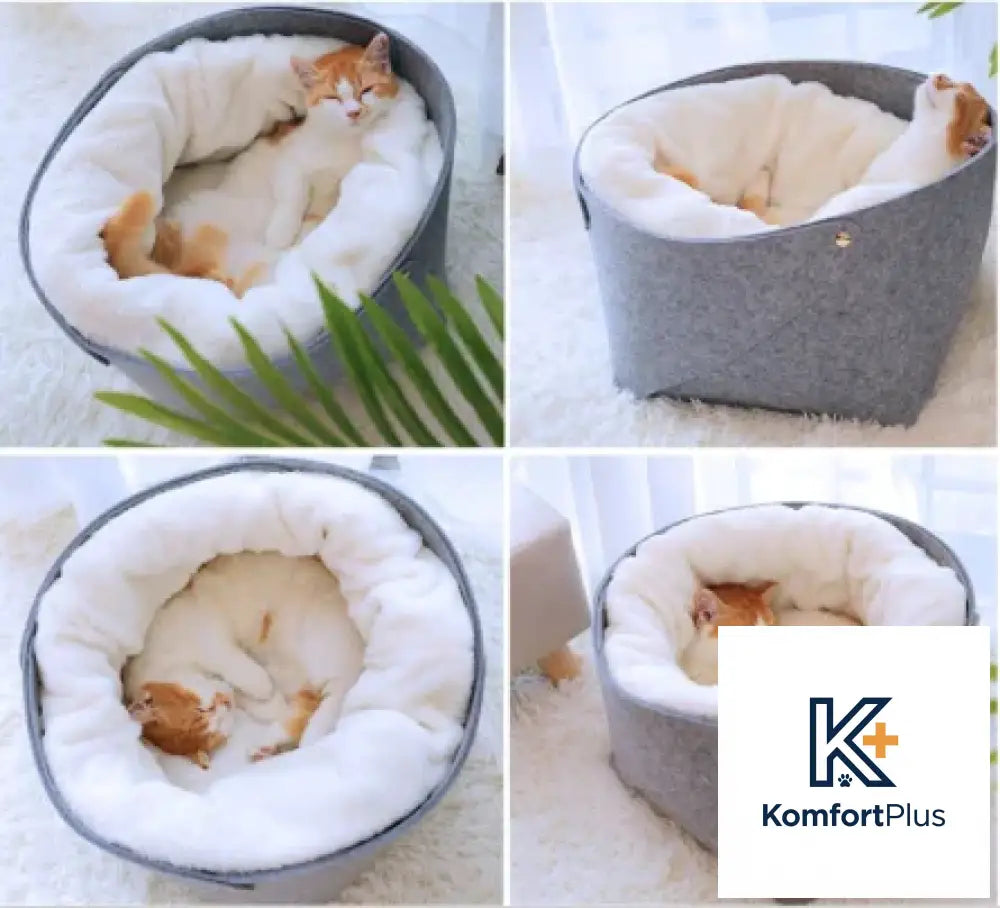 Cozy Pet Bed for Cats and Small Dogs in Winter Design