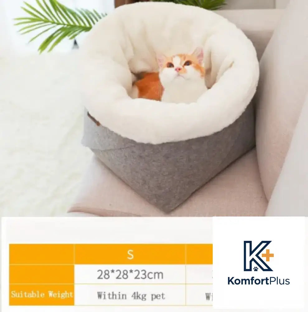 Cozy Pet Bed for Cats and Small Dogs in Winter Design M