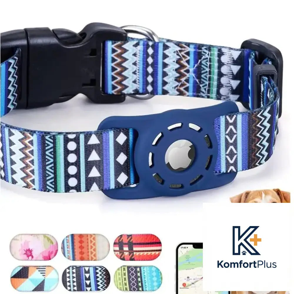 Digital Printing Collar for Apple Airtag - Pets Accessories Blue / S-1.5x40CM