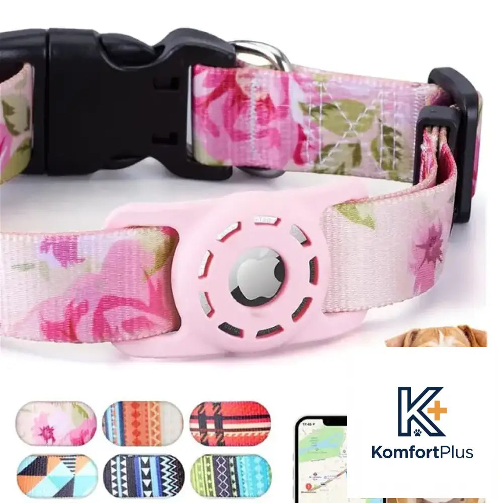 Digital Printing Collar for Apple Airtag - Pets Accessories Pink / S-1.5x40CM
