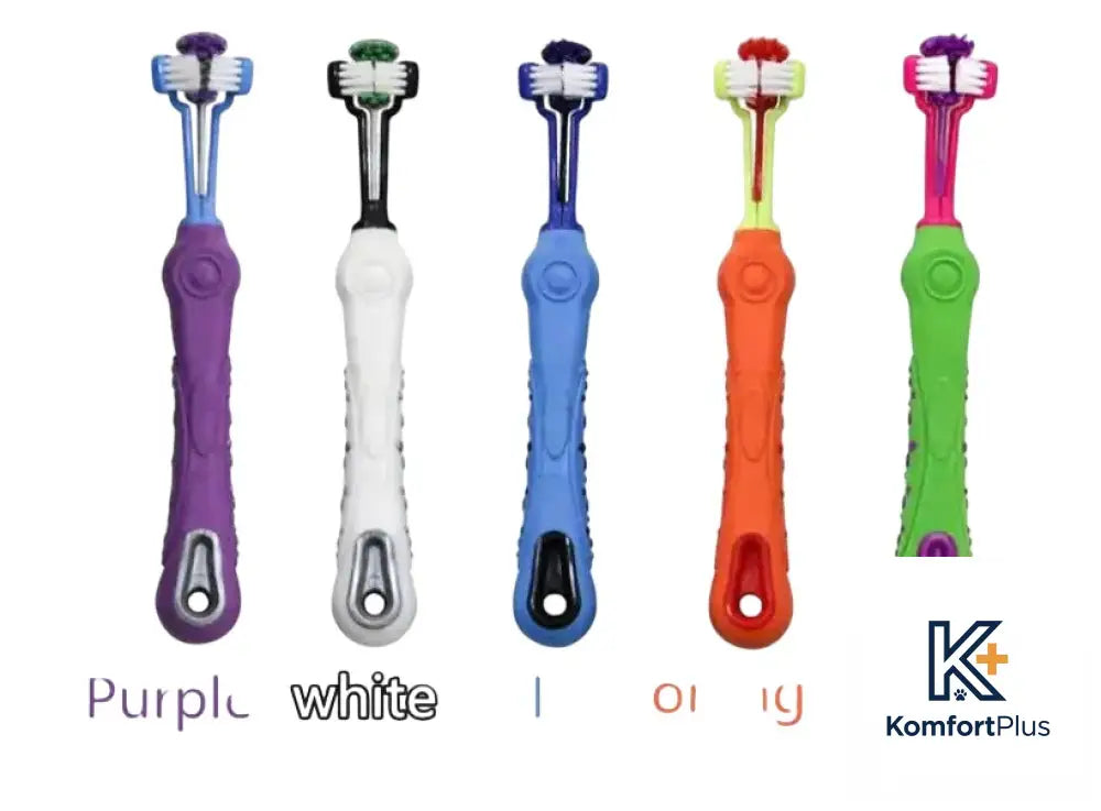 Double-Headed Toothbrush for Dog and Cat Dental Care Purple