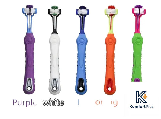Double-Headed Toothbrush for Dog and Cat Dental Care Purple