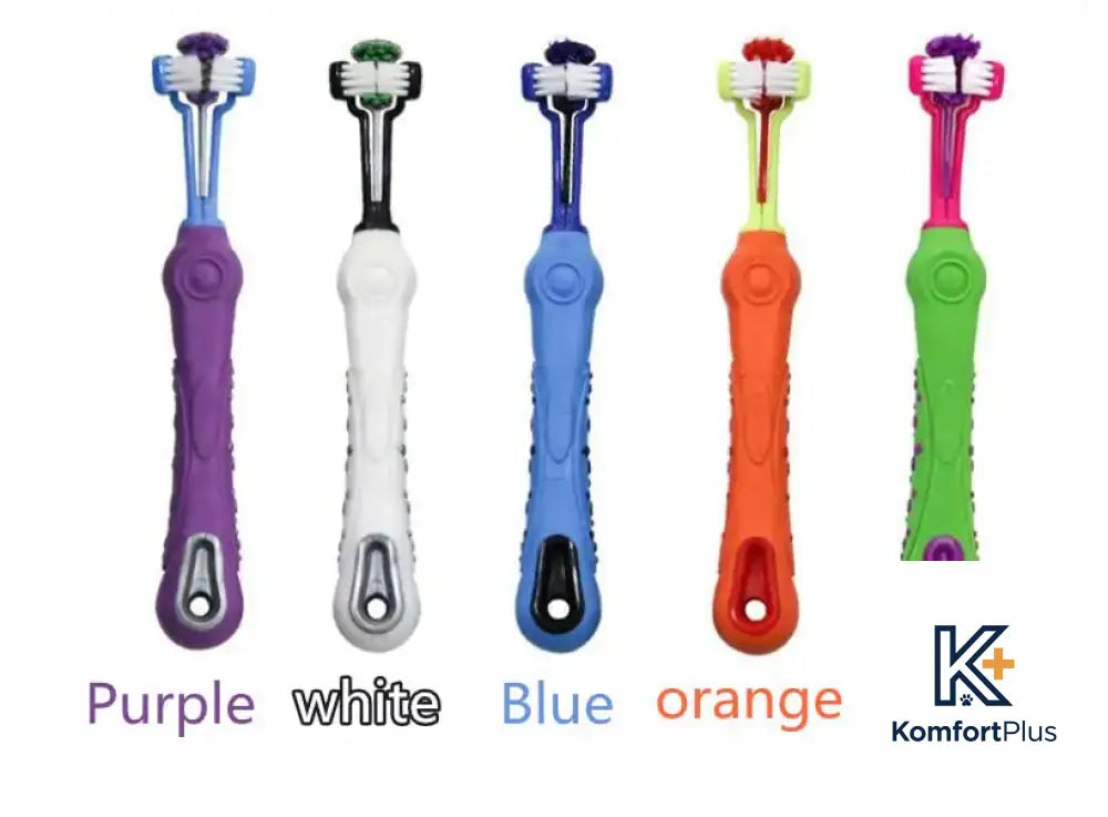 Double-Headed Toothbrush for Dog and Cat Dental Care White