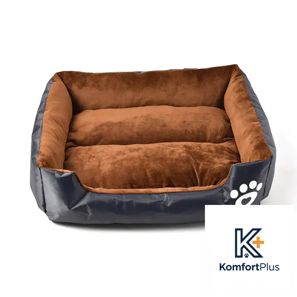 Factory Direct Soft Cotton Pet Bed with Paw Print Design Dark Grey / L