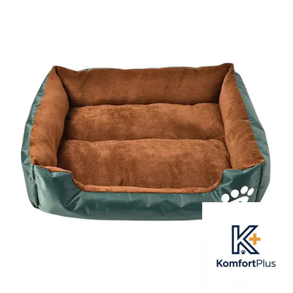 Factory Direct Soft Cotton Pet Bed with Paw Print Design Green / L
