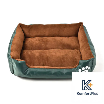 Factory Direct Soft Cotton Pet Bed with Paw Print Design Green / M