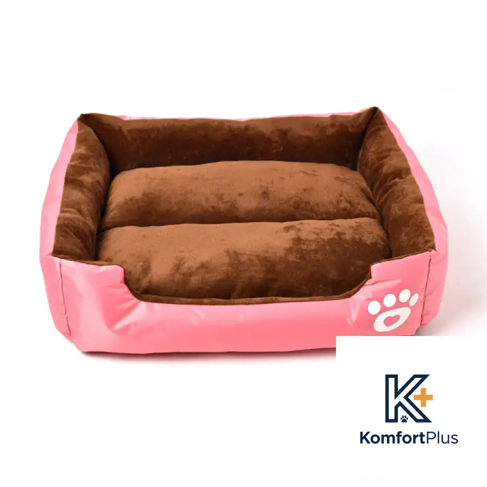 Factory Direct Soft Cotton Pet Bed with Paw Print Design Pink / M