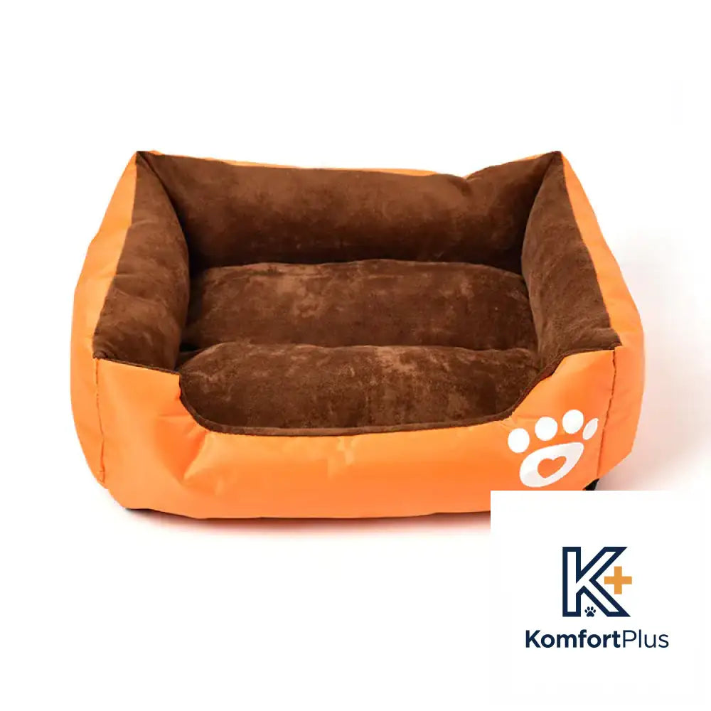 Factory Direct Soft Cotton Pet Bed with Paw Print Design Yellow / L