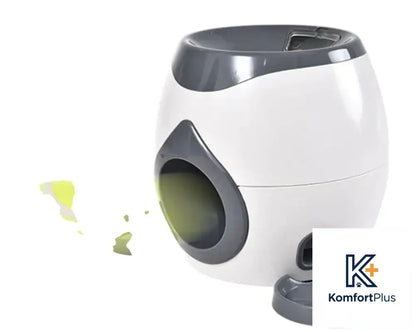 Interactive Pet Toy with Tennis Ball Feeder for Dogs Grey white