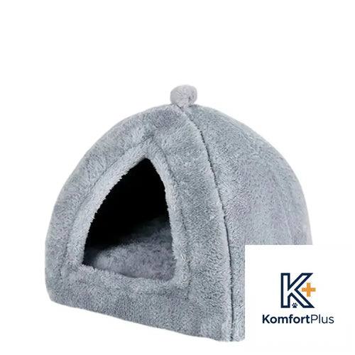 Multi-Use Washable Pet Bed for Cats and Dogs Triangle House nest-gray (autumn and winter) / Small size-28*28 * 30cm