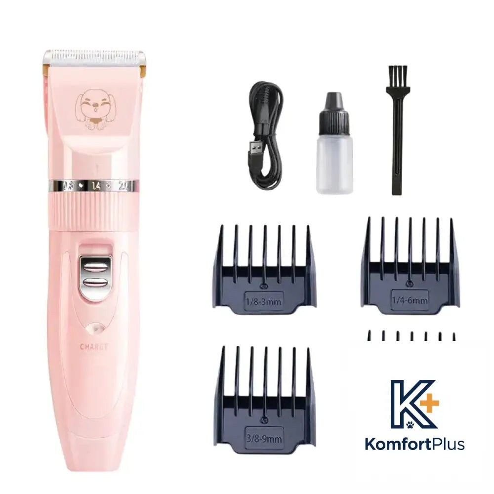 Pet Wireless Charging Grooming Hair Trimmer Set Pink