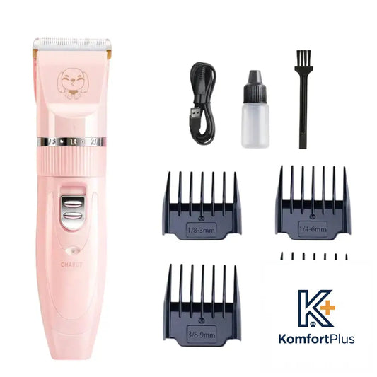 Pet Wireless Charging Grooming Hair Trimmer Set Pink