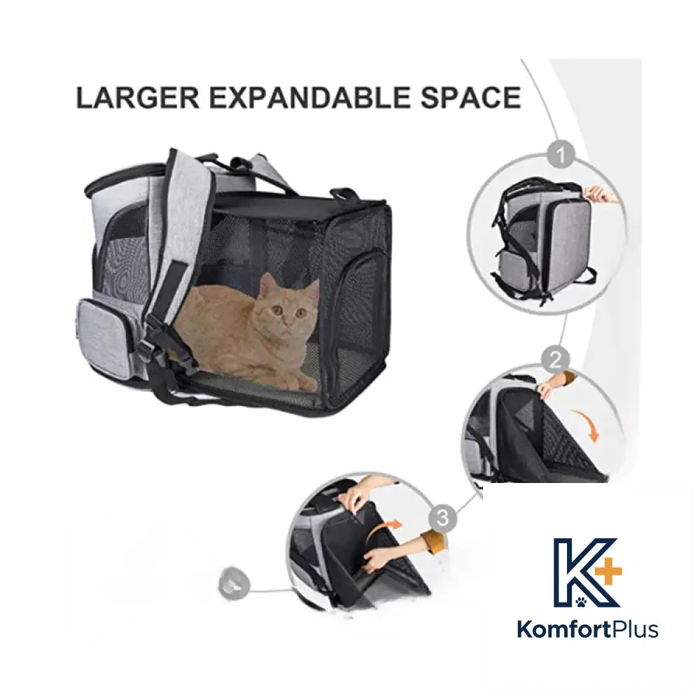 Portable Expandable Pet Backpack for Cats and Dogs