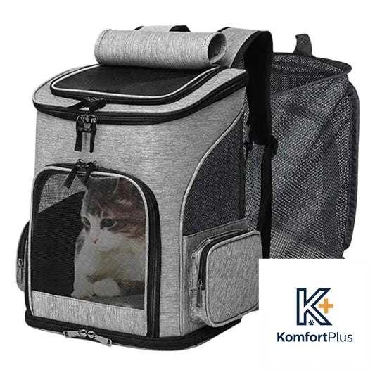Portable Expandable Pet Backpack for Cats and Dogs Grey