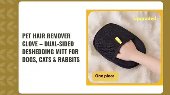 Pet Hair Remover Glove &ndash; Dual-Sided Deshedding Mitt for Dogs, Cats &amp; Rabbits by@Outfy