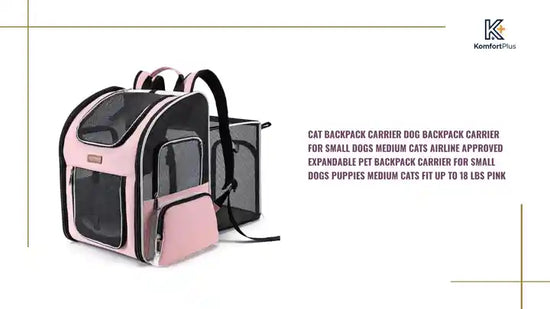 Cat Backpack Carrier Dog Backpack Carrier for Small Dogs Medium Cats Airline Approved Expandable Pet Backpack Carrier for Small Dogs Puppies Medium Cats Fit Up to 18 Lbs Pink by@Outfy