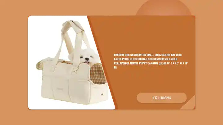 ONECUTE Dog Carrier for Small Dogs Rabbit cat with Large Pockets Cotton Bag Dog Carrier Soft Sided Collapsible Travel Puppy Carrier (Beige 17" L x 7.5" W x 12" H) by@Outfy