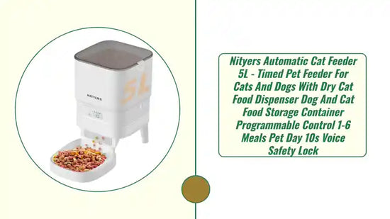 Nityers Automatic Cat Feeder 5L - Timed Pet Feeder for Cats and Dogs with Dry Cat Food Dispenser Dog and Cat Food Storage Container Programmable Control 1-6 Meals Pet Day 10s Voice Safety Lock by@Outfy