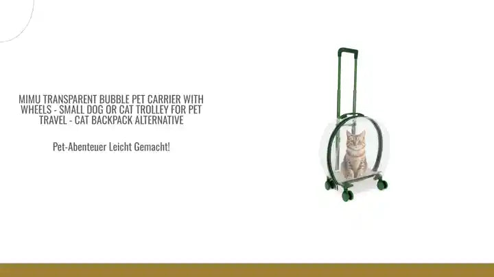 MiMu Transparent Bubble Pet Carrier with Wheels - Small Dog or Cat Trolley for Pet Travel - Cat Backpack Alternative by@Outfy