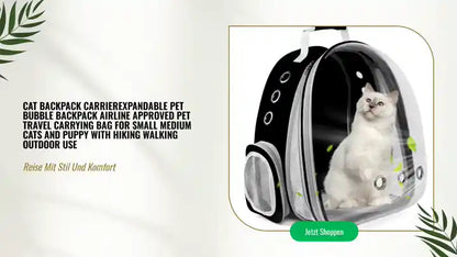 Cat Backpack CarrierExpandable Pet Bubble Backpack Airline Approved Pet Travel Carrying Bag for Small Medium Cats and Puppy with Hiking Walking Outdoor Use by@Outfy