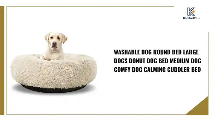 Washable Dog Round Bed Large Dogs Donut Dog Bed Medium Dog Comfy Dog Calming Cuddler Bed by@Outfy