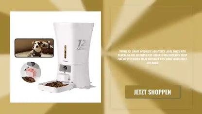 SKYMEE 12L Smart Automatic Dog Feeder Large Breed with Camera 5G WiFi Automatic Cat Feeders Food Dispenser 1080P Full HD Pet Camera Treat Dispenser with Night Vision and 2-Way Audio by@Outfy