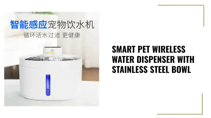 Smart Pet Wireless Water Dispenser with Stainless Steel Bowl by@Outfy