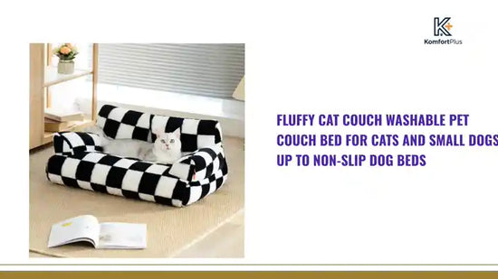Fluffy Cat Couch Washable Pet Couch Bed For Cats And Small Dogs Up To Non-Slip Dog Beds by@Outfy