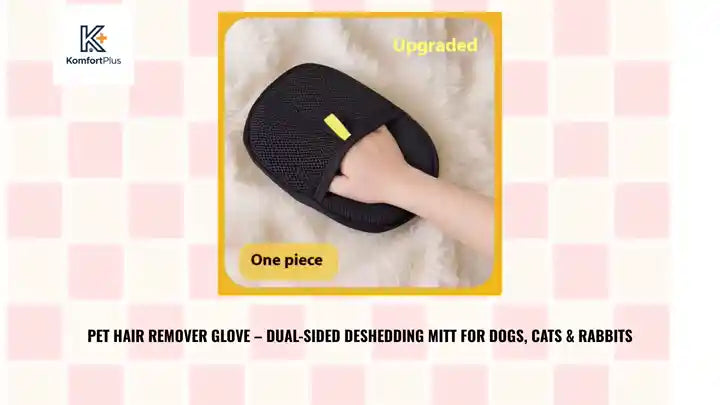 Pet Hair Remover Glove &ndash; Dual-Sided Deshedding Mitt for Dogs, Cats &amp; Rabbits by@Outfy