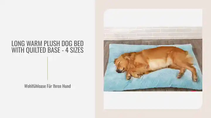 Long Warm Plush Dog Bed with Quilted Base - 4 Sizes by@Outfy