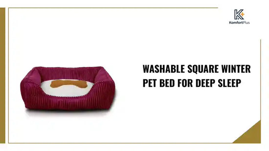 Washable Square Winter Pet Bed for Deep Sleep by@Outfy