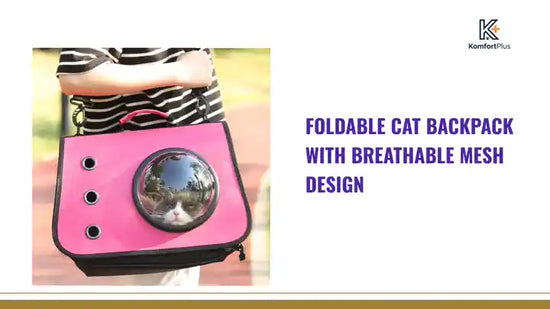 Foldable Cat Backpack with Breathable Mesh Design by@Outfy
