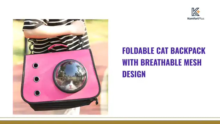 Foldable Cat Backpack with Breathable Mesh Design by@Outfy