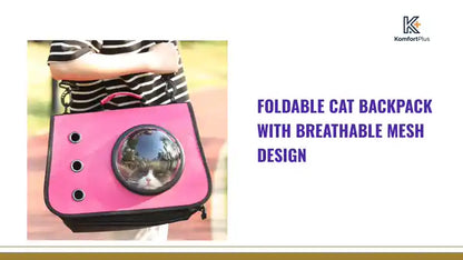 Foldable Cat Backpack with Breathable Mesh Design by@Outfy