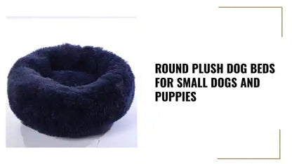 Round Plush Dog Beds for Small Dogs and Puppies by@Outfy